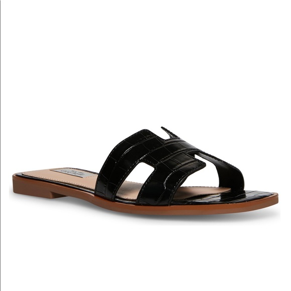 Steven By Steve Madden | Shoes | Steven New York Black Croc Hunnie  Sandalsslides 7 | Poshmark